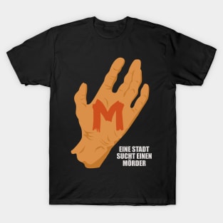 The Mark of M: Tribute to Fritz Lang's Masterpiece - Iconic Hand Design T-Shirt